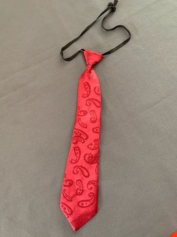 Cravate enfant bordeaux avec motifs 4 ans avec élastique / cérémonie / baptême / mariage