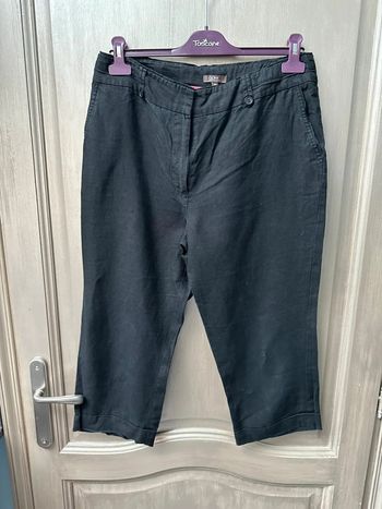 Pantacourt noir en lin Grain de malice taille 44