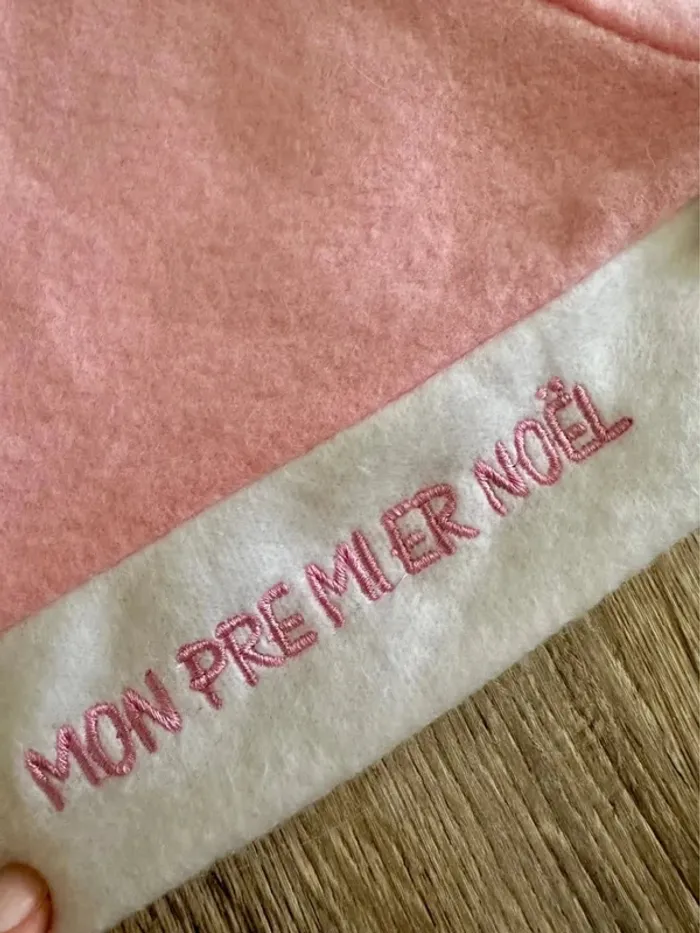 Bonnet bébé fille rose Noël - photo numéro 4