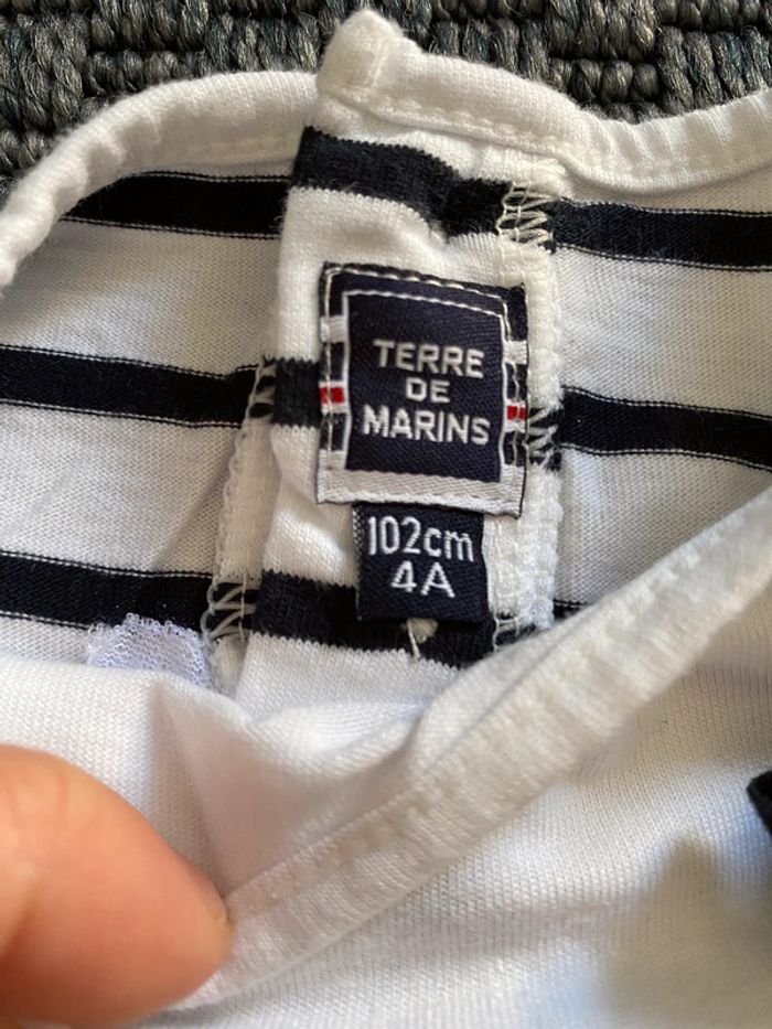 T shirt manches longues marin - photo numéro 4