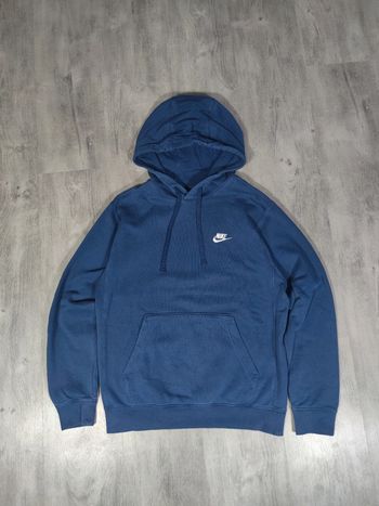 Sweat à Capuche Nike Bleu Marine Logo Brodé Taille XS Homme