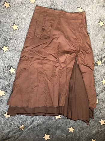 Jupe mi longue style empire marron Phildar t38