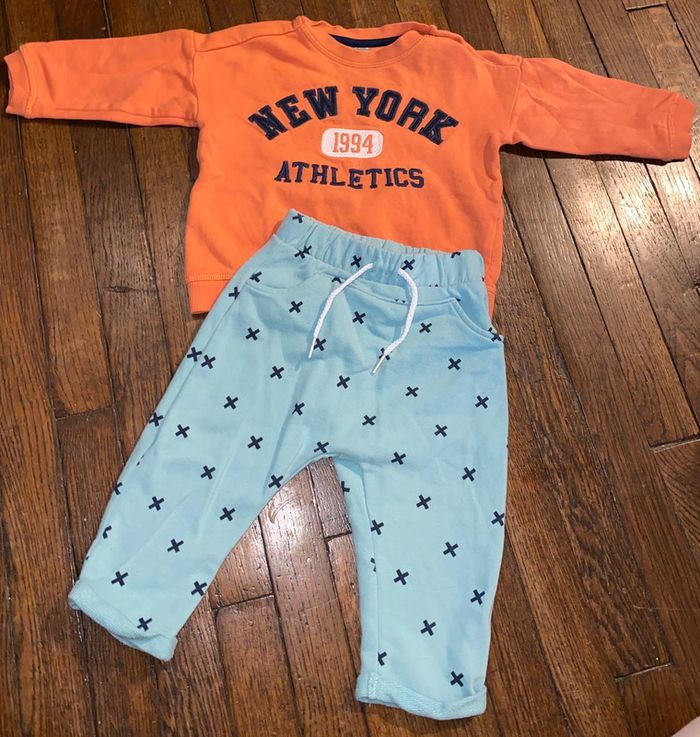 sweat H&M + legging Vertbaudet 12 mois