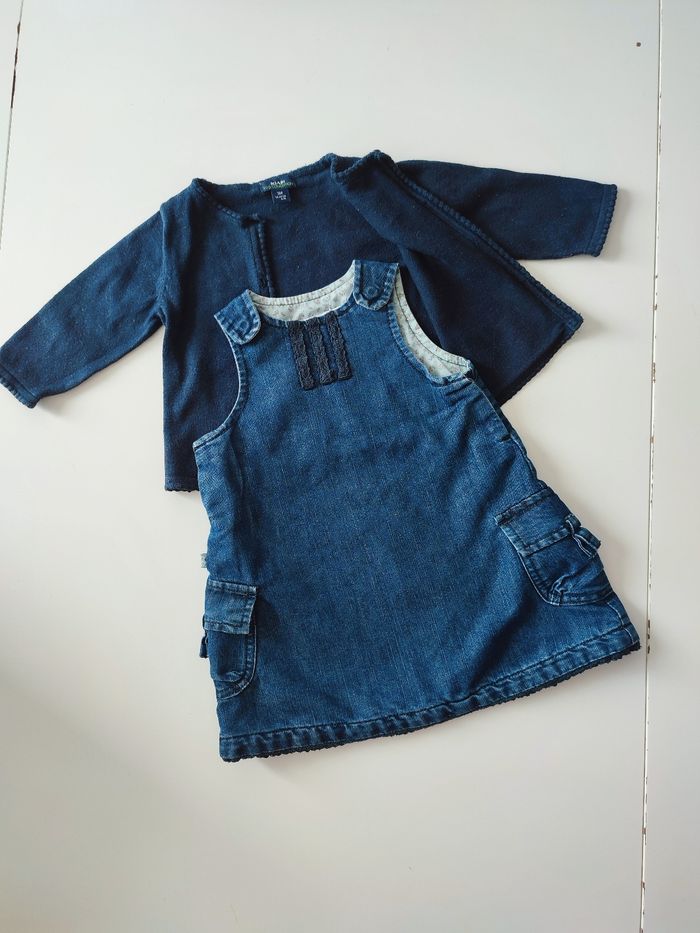 Robe en jeans + gilet - photo numéro 2