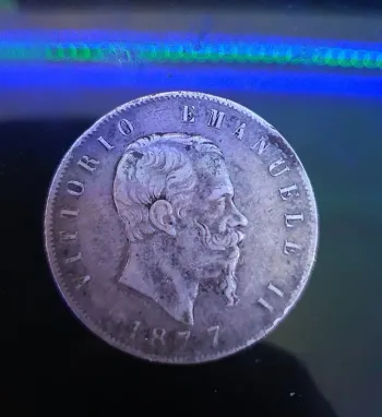 Italie Victor Emmanuel II - 5 lire 1877 Rome