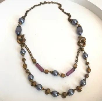 Collier vintage double rang perles