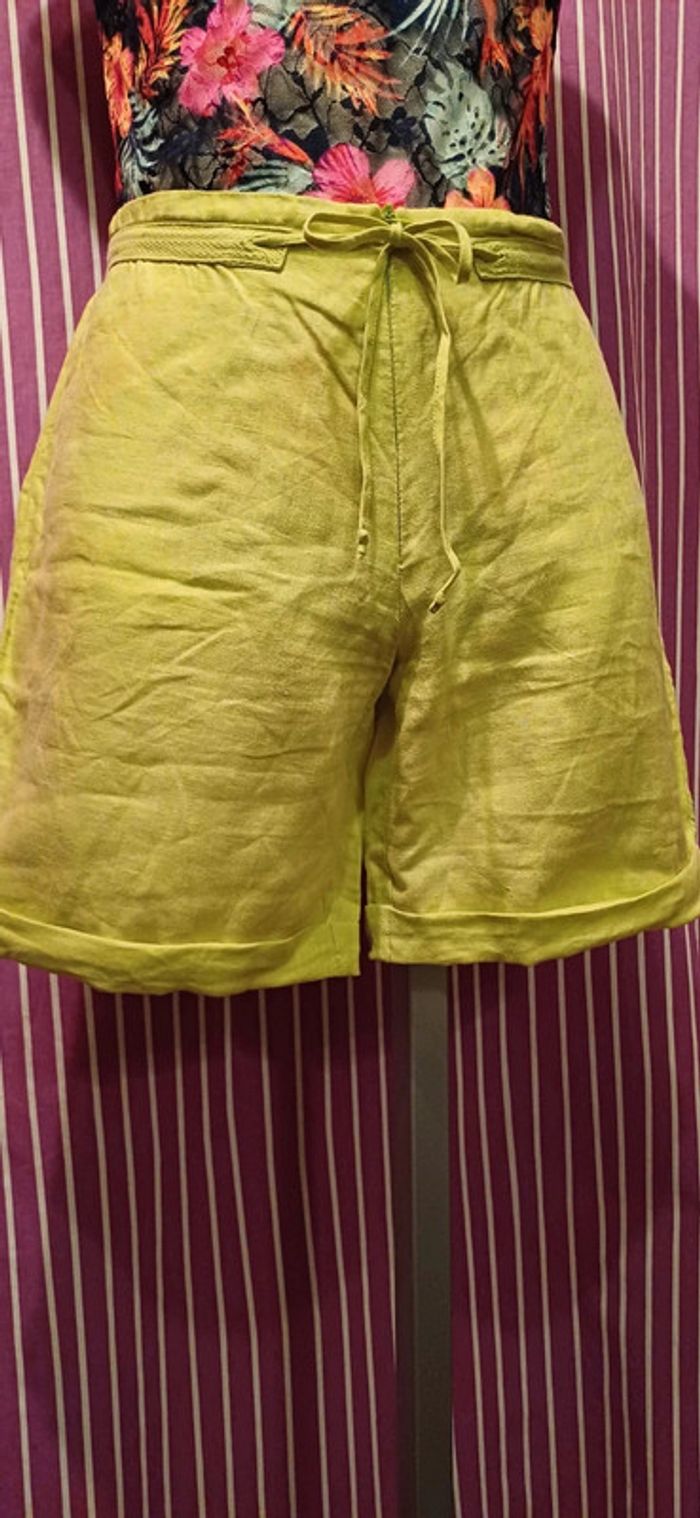 Shorts en lin taille haute 💚 - photo numéro 2