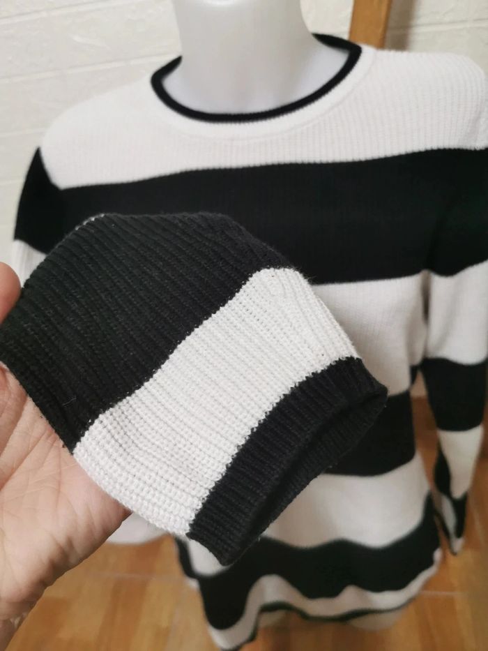 Bonito jersey de punto, blanco y negro, talla 44, blue motion - photo numéro 2