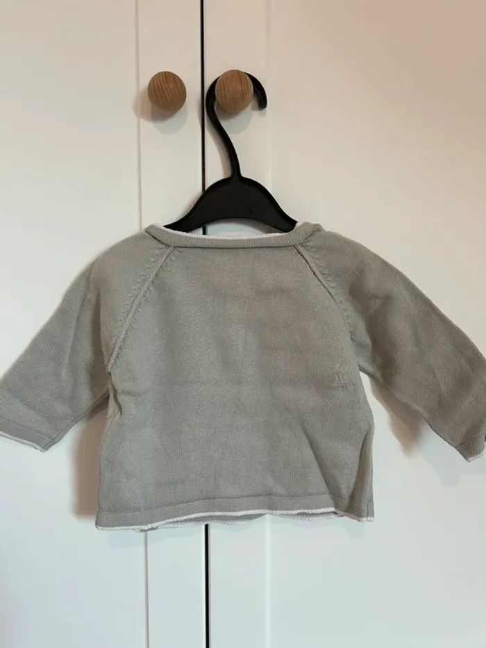 Gilet gris et tes shirt rayé - photo numéro 3