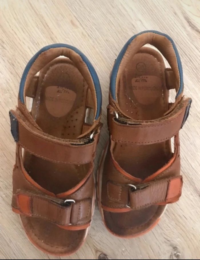 Sandales DPAM taille 28 marron-Orange-bleu - photo numéro 3