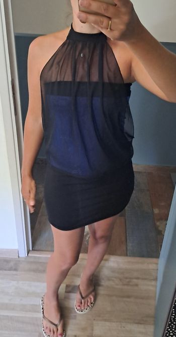 Robe dos nu noire et bleue femmes taille S Leaton Moda