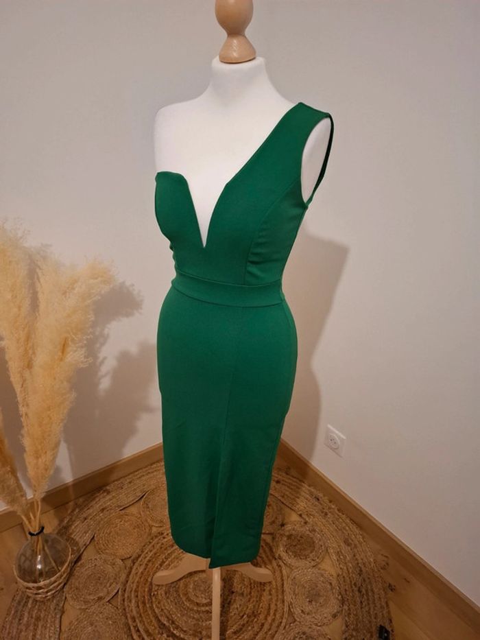 Robe verte chic asymétrique WalG taille XXS/XS 32/34 - photo numéro 5