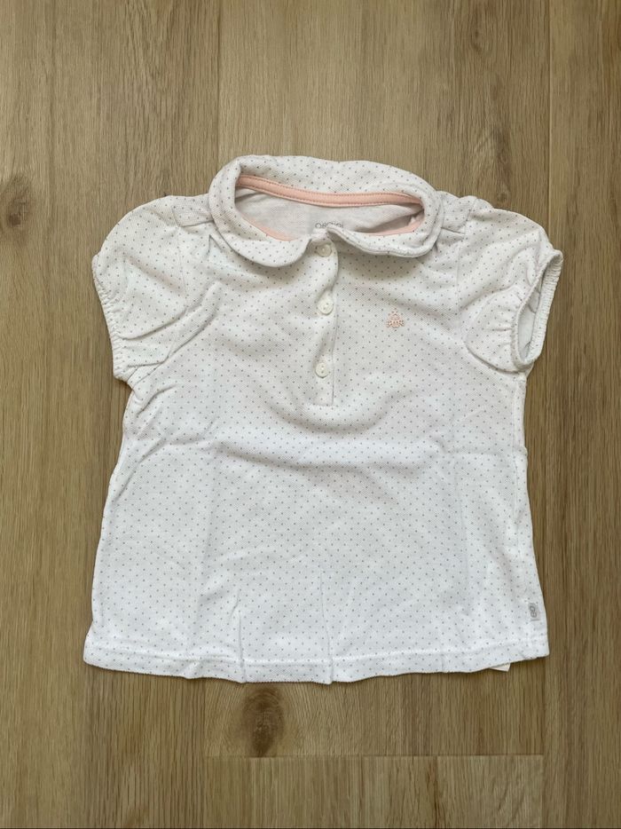 Polo Obaïbi blanc fille 18 mois