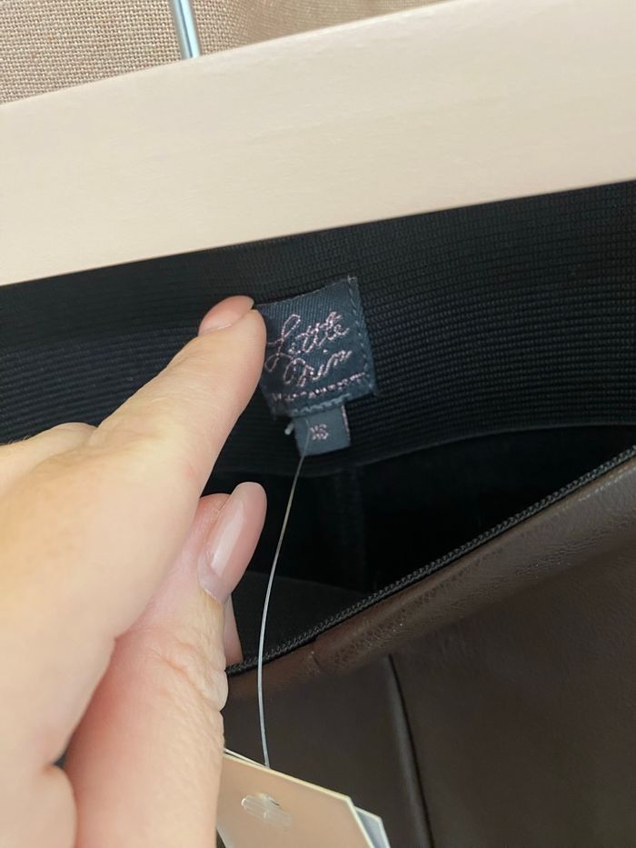 Legging simili cuir chocolat Little Miss - photo numéro 3