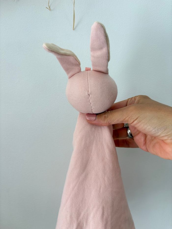 Doudou lapin lange rose - photo numéro 7