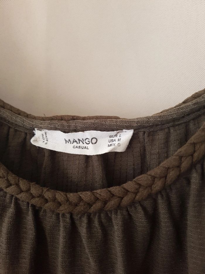 Robe vert bouteille Mango taille 40 - photo numéro 2