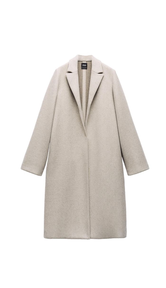 Manteau long beige chic hiver zara taille S/36