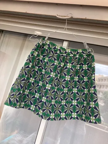 Jupe à motifs, vert et bleu, 36 NafNaf