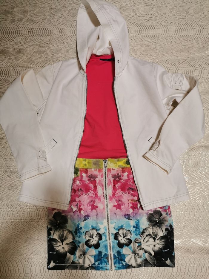 Mini jupe à fleurs multicolore H&M T38 - photo numéro 7