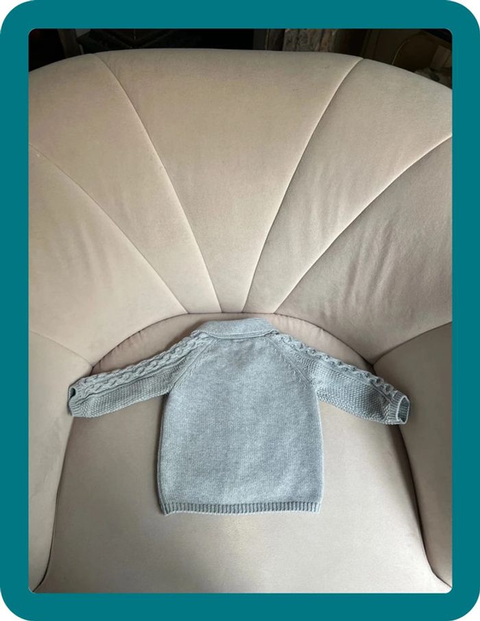 Gilet mixte en maille torsadée style irlandais 6/9 mois - Next Baby - photo numéro 5