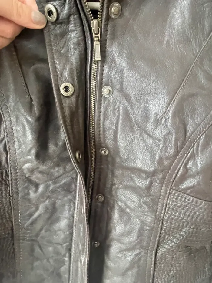 Veste en cuir marron - photo numéro 2