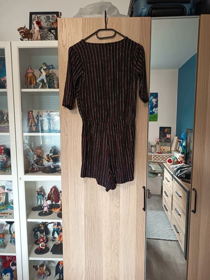 Combi-short noir pailleté argent et rouge neuf Jennyfer - Taille S 36 - photo numéro 4