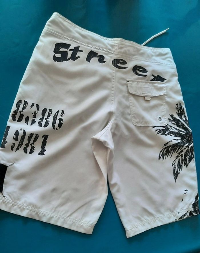 Short de plage blanc & noir - photo numéro 2