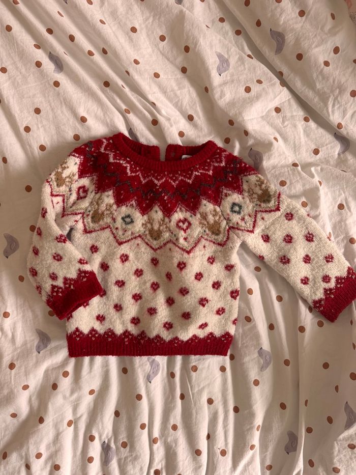 Pull de Noël vertbaudet bébé rennes cœurs mixte - photo numéro 2