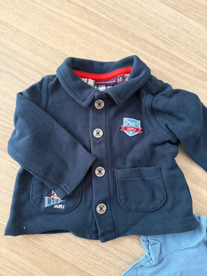 Sergent Major – Ensemble garçon 3 mois 💙 veste + body - photo numéro 2