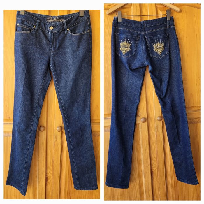 Corleone  Couture Jean TFr38-Coupe Ajustée & Mid Rise-Bleu Denim Brut aux Reflets dorés en TBE - photo numéro 2
