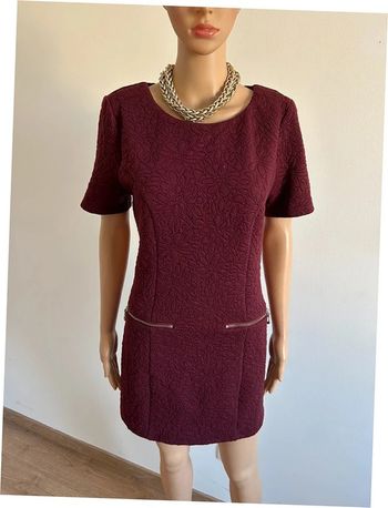 Robe d'hiver bordeaux à manches courtes Molly Bracken taille M TBE