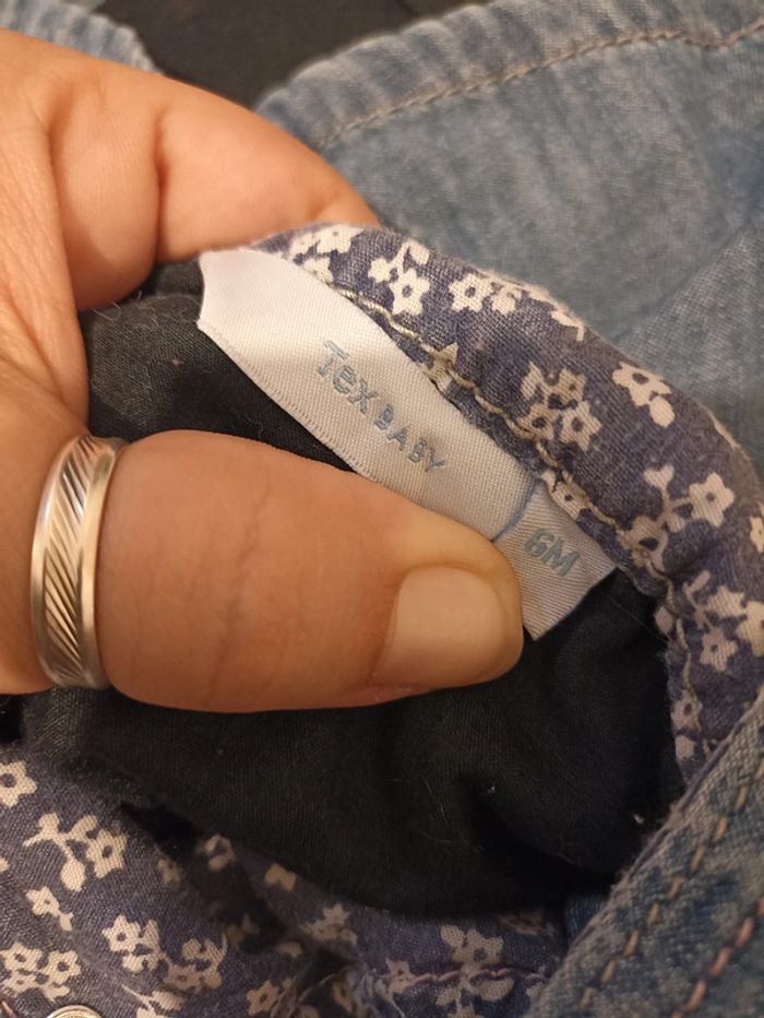 Salopette/robe en jean souple Tex baby 6m - photo numéro 2
