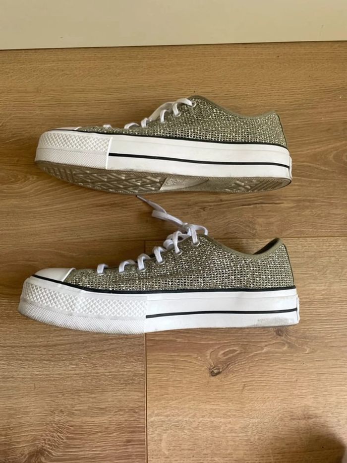 Converse basses kaki semelle épaisse - photo numéro 4