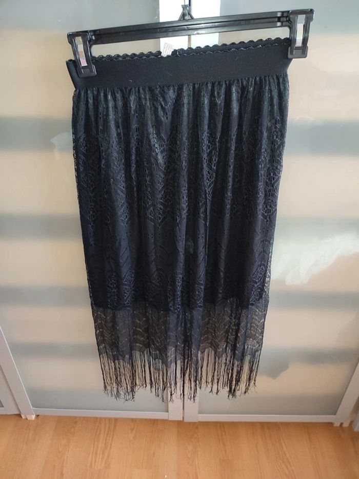 Jupe à franges vintage femme taille unique
