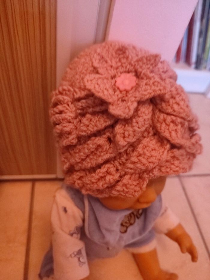 Bonnet laine rose - photo numéro 2