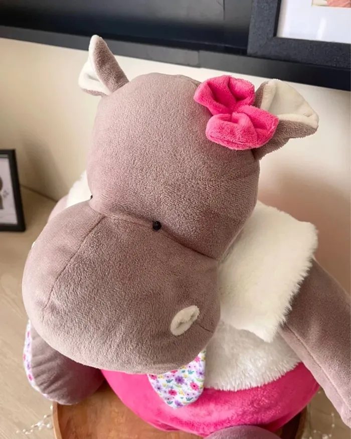 Peluche et range pyjama 2 en 1 Zoé l'hippopotame - Baby Nat' - photo numéro 5