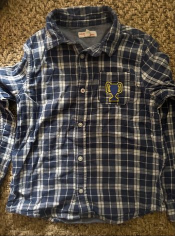 Chemise manches longues a carreaux doublée du pareil au même 8 ans