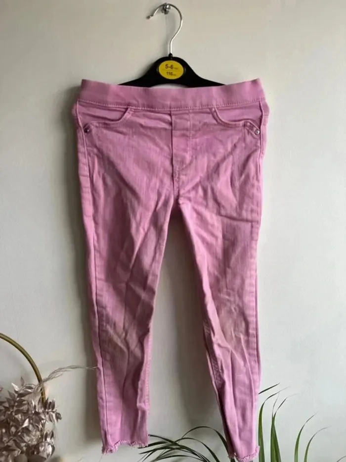 Jegging fille rose  5/6 ans 116 cm - photo numéro 4