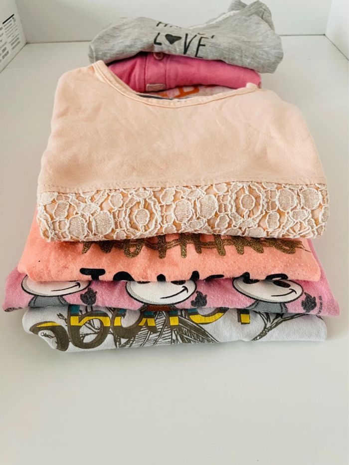 Tee shirt manche courte et longue 24 mois fille - photo numéro 2