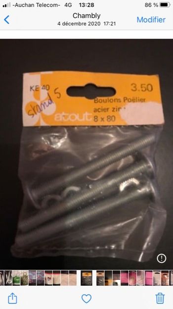 Boulons poêlier * prix 🏷 2e * kiki60230