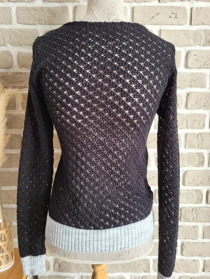 Pull vintage maille crochet et strass - photo numéro 9