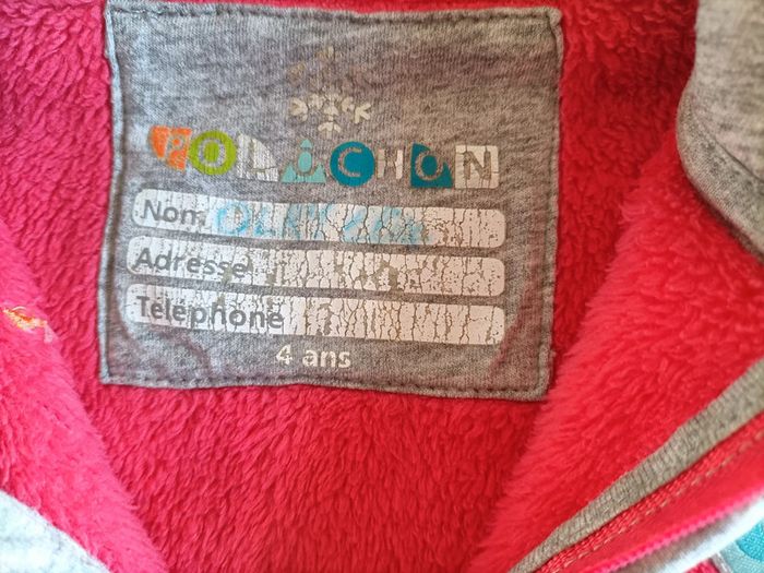 Polaire à capuche zippé Polochon 4 ans - photo numéro 3