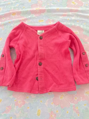 Cardigan gilet rose vif manymonths
