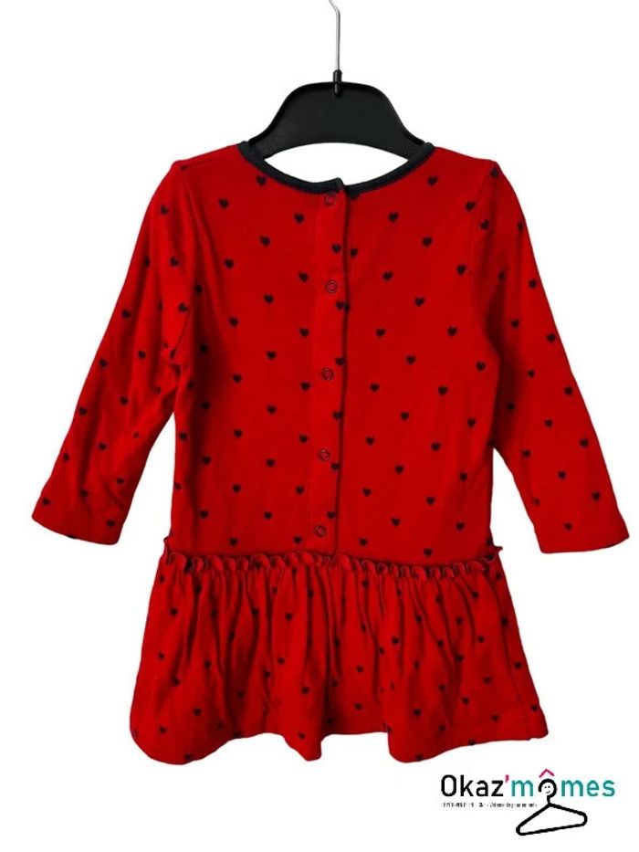Robe rouge à manches longues, motif coeurs - Petit Bateau 18 mois - photo numéro 4