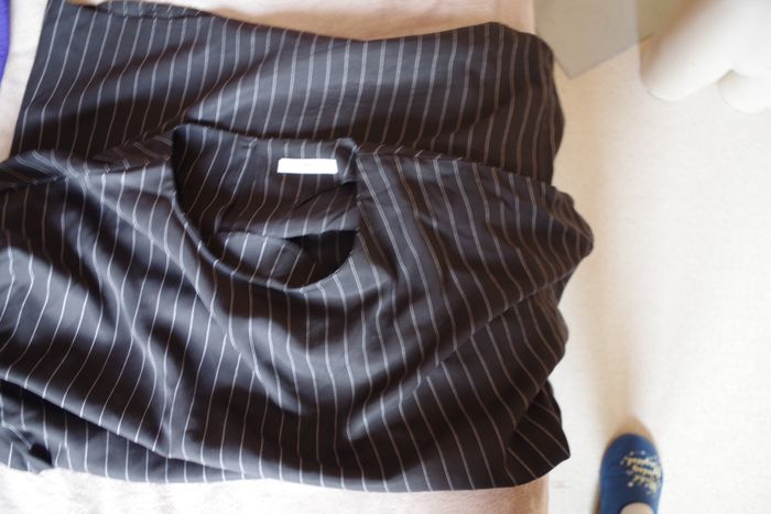 Robe Mango à fines rayures - noir T L - photo numéro 8