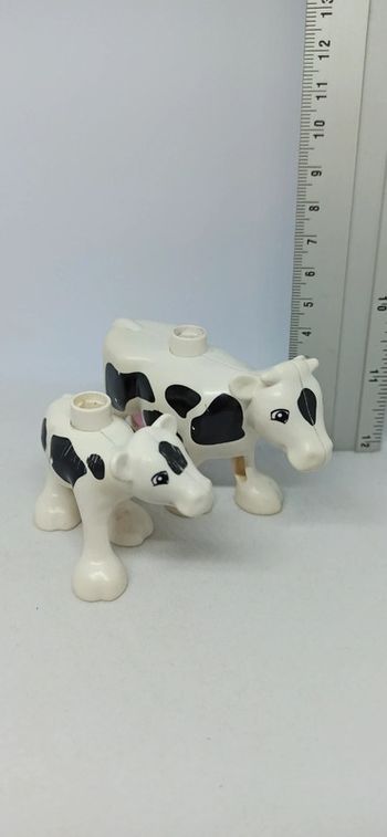 Vache et veau blanc noir lego duplo