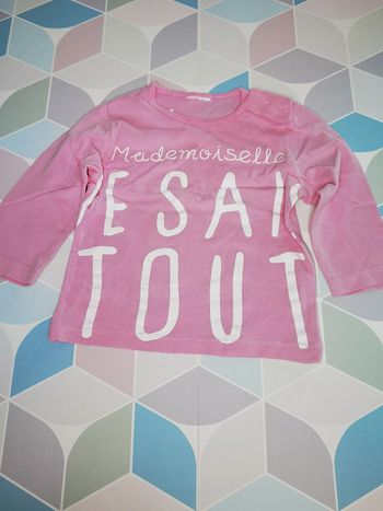 D3851 - tee-shirt fille 9 mois