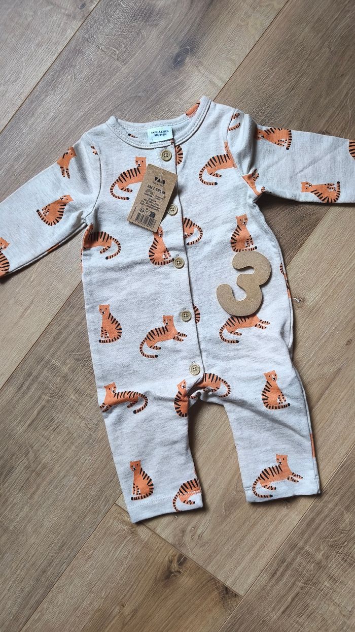 Combinaison bébé mixte tigre écru TAO