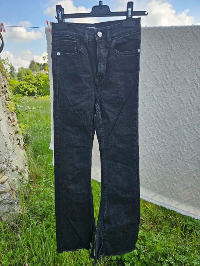 Jean évasé noir fille adolescente femme xxs - photo numéro 8