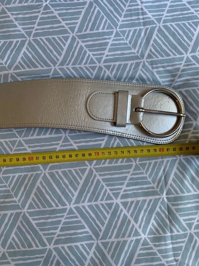 Ceinture large ceinturon argenté - photo numéro 4